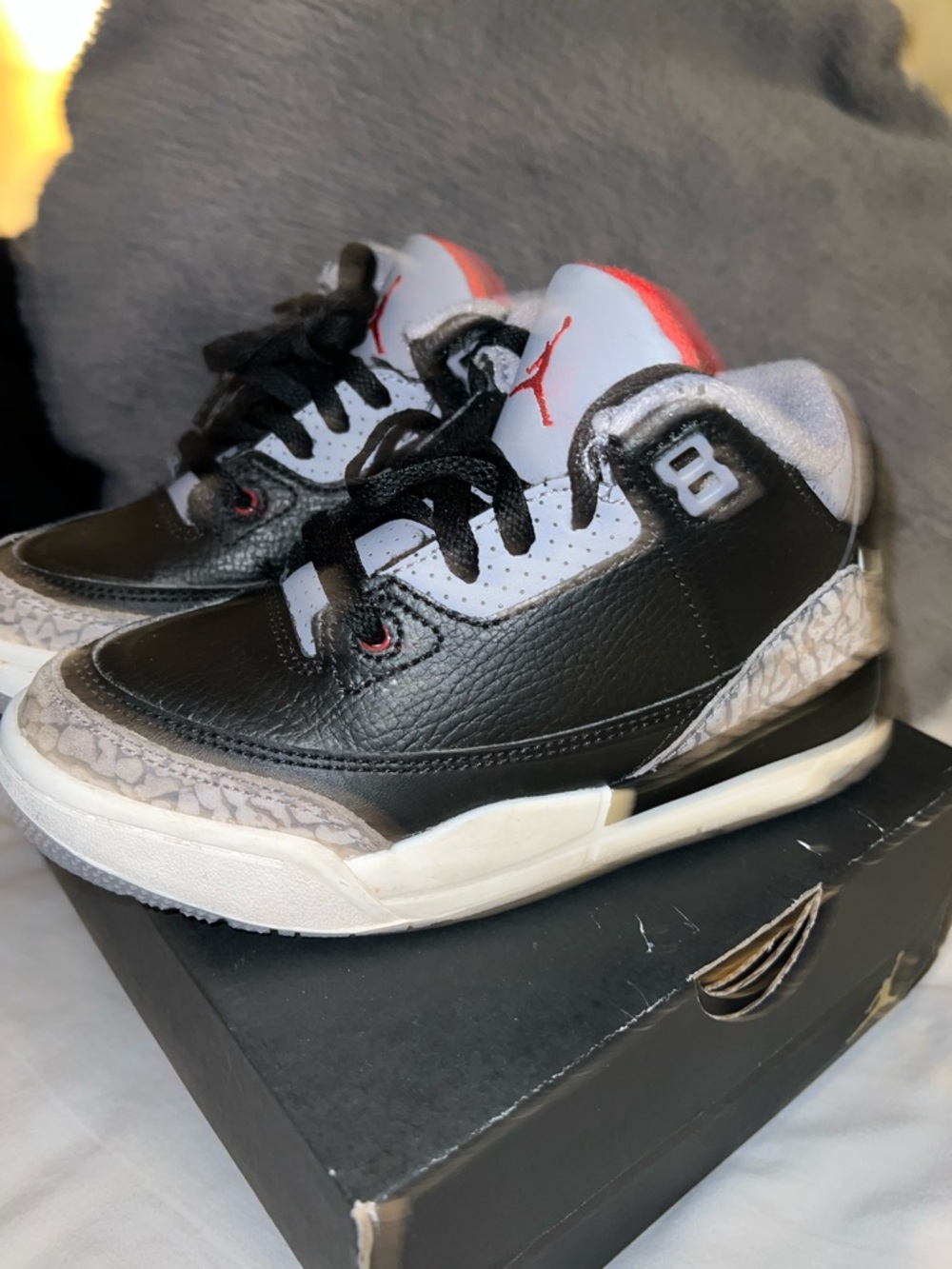 Jordan Kids Black/White/Red Retro Sneakers